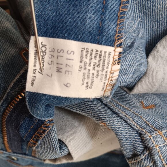 Boys 9 Slim 22x24 Vintage 70's Flare Plain Pockets Flared Denim Jeans Distressed - Picture 7 of 10